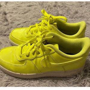 Neon green Nike Air Force 1s